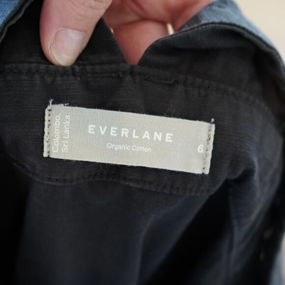 Everlane Jumpsuit Women's 6 Black Elastic Waist Straight Leg Wide Straps Outdoor - Picture 6 of 16